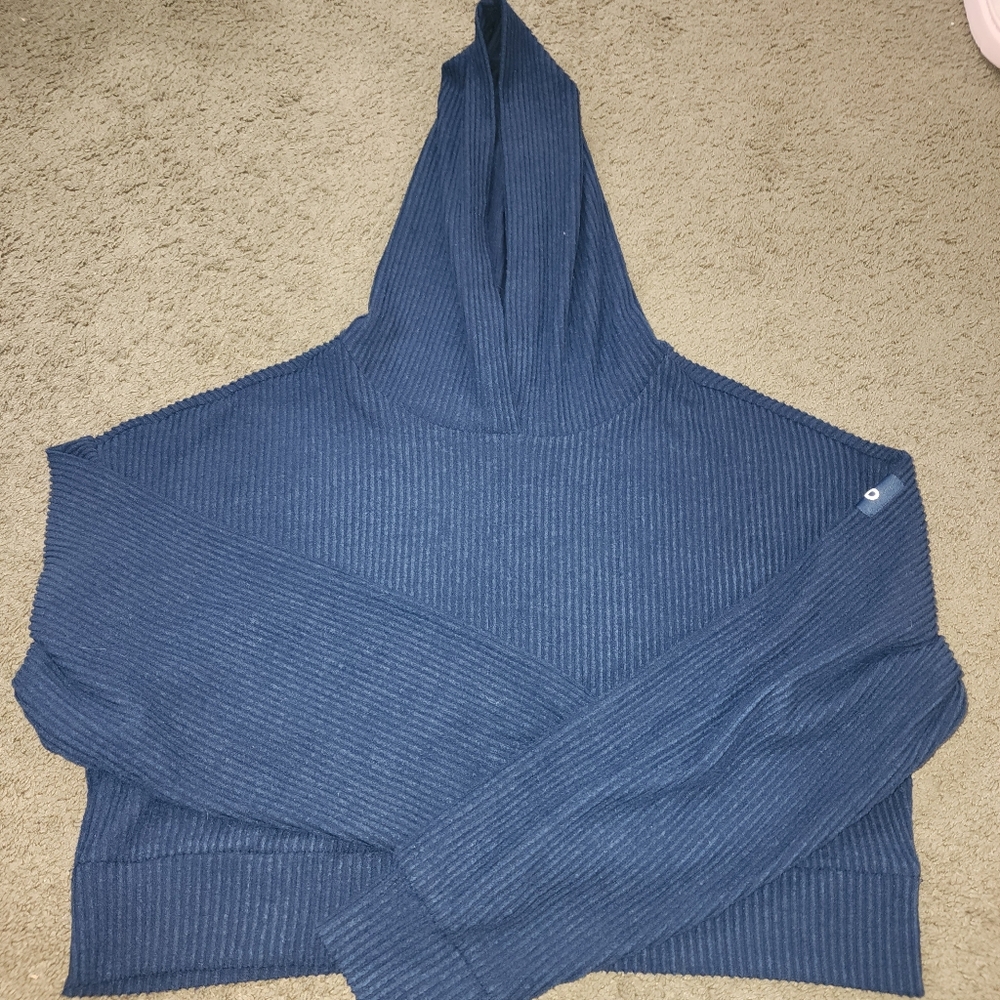 2 ALO Yoga Women's Black Ribbed Hoodies - Picture 3 of 7
